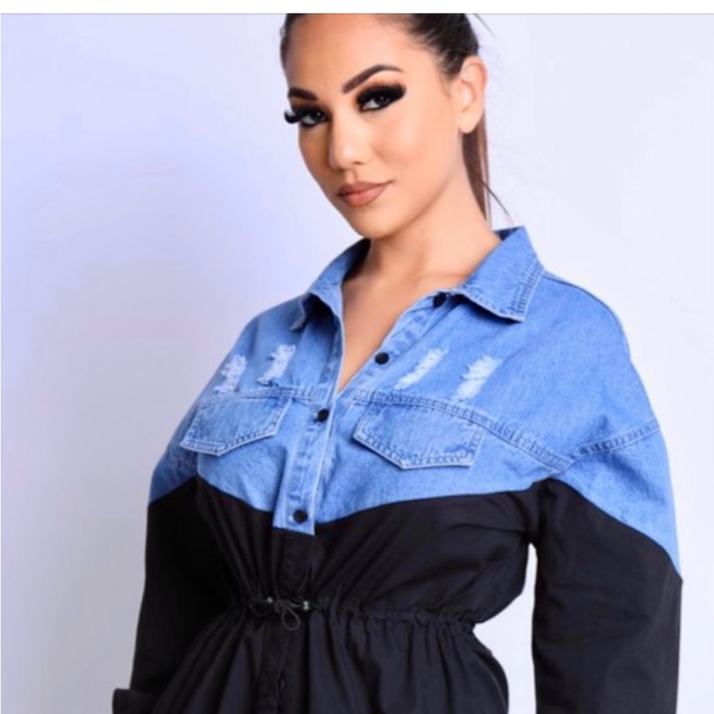Denim & Black Dress
